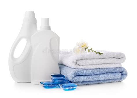 Clean and Fresh Laundry on White Background Stock Image - Image of bottle, purity: 180053485