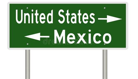 Border Sign for United States and Mexico Stock Illustration ...