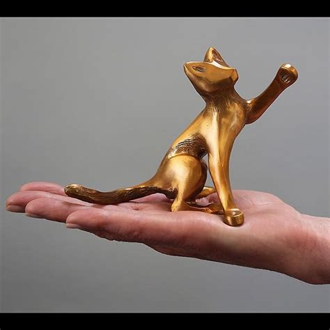 "Batter Up" - A Bronze Kitten Sculpture by Laurel