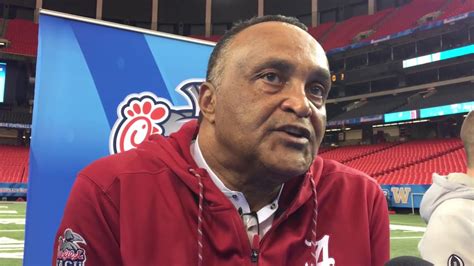 Alabama RB coach Burton Burns at Peach Bowl media days - YouTube