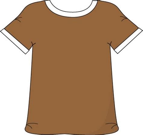 Brown Tshirt with a White Collar with a White Collar | Brown tshirt, T shirt, Clip art