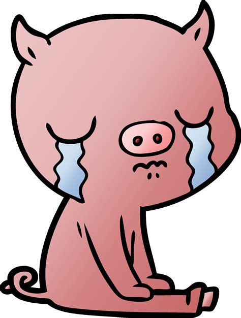 cartoon pig crying 12429999 Vector Art at Vecteezy