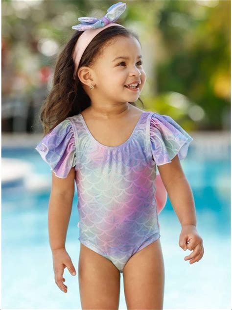 Girls Mer-Mazing One Piece Swimsuit in 2021 | Little girl swimsuits ...