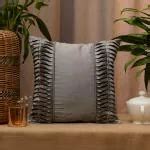 Buy Zeba Grey Polyester Cushion Cover - 12 X 12 Inch Online at Best ...
