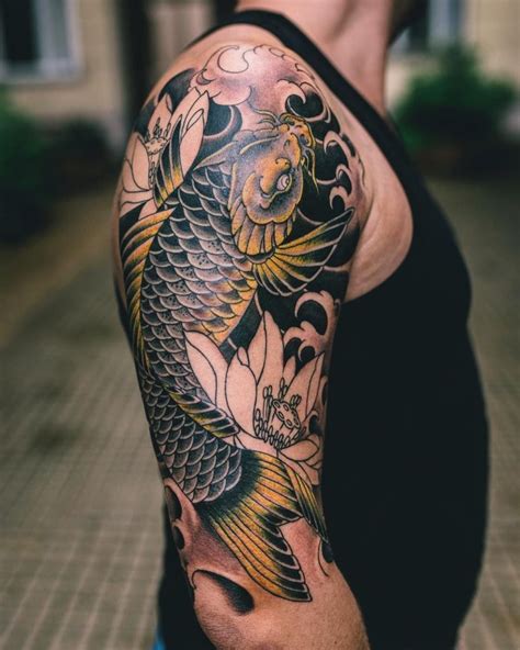 34+ Koi Fish With Lotus Flower Tattoo - GlyndwrEbeny