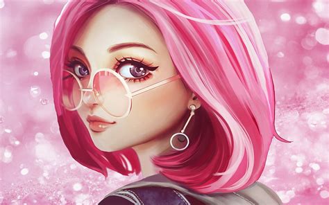 Pink Hair Sun Glasses Fantasy Girl Macbook Pro Retina , , Background, and HD wallpaper | Pxfuel