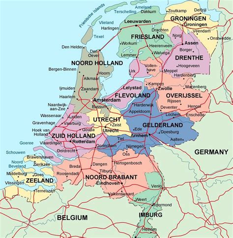 Detailed Administrative Map Of Netherlands With Major Cities | Porn Sex Picture