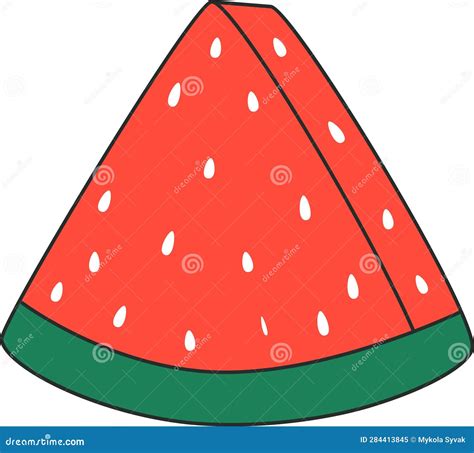 Watermelon Slice Cartoon stock vector. Illustration of icon - 284413845