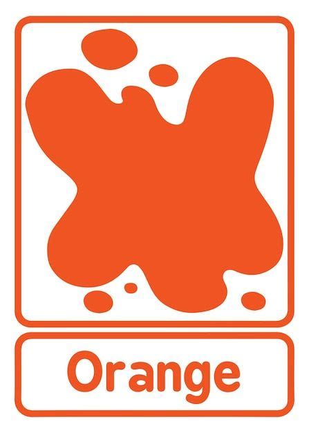 Premium Vector | Vector orange color flashcard in english | Color ...