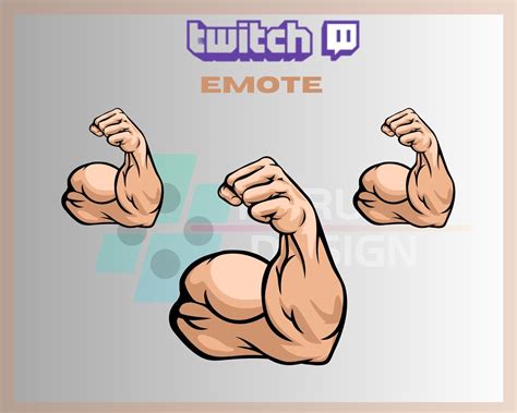 2 Twitch Emote, 2 Bicep Flex Emotes, Muscle, Left Bicep Flex, Right ...