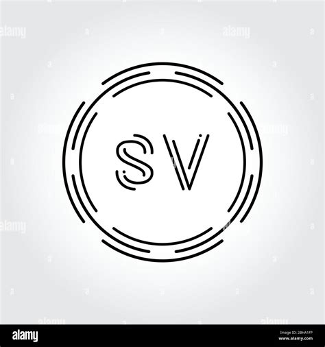 Initial SV Logo Design Creative Typography Vector Template. Digital ...