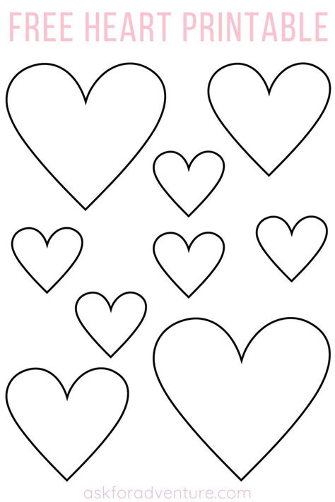 Different Size Hearts Template