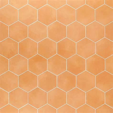 HexArt Orange 8" Hex Matte Porcelain Tile | Tilebar.com