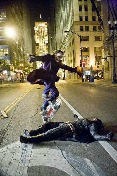 Ledger and Bale clowning around between takes. | Movie history, Batman, Pictures