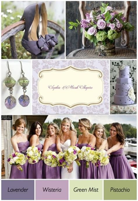 Purple & Green Inspiration | Purple and green wedding, Green themed wedding, Wedding theme colors