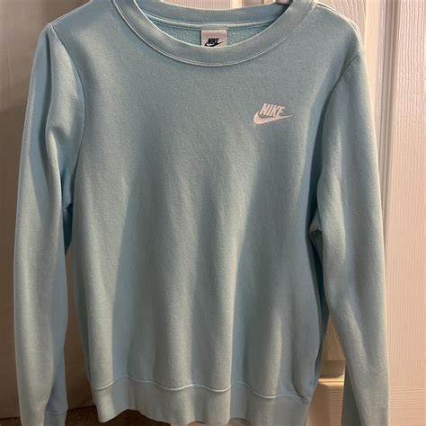 Light Blue Nike Crewneck -size small -a few small... - Depop