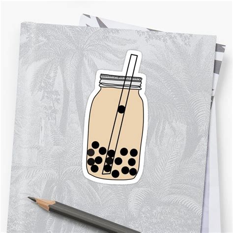 boba milk tea Sticker by chloemadesigns | Milk tea sticker, Stickers ...