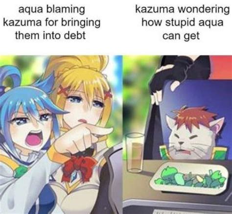 Aqua Vs kazuma : r/animememes