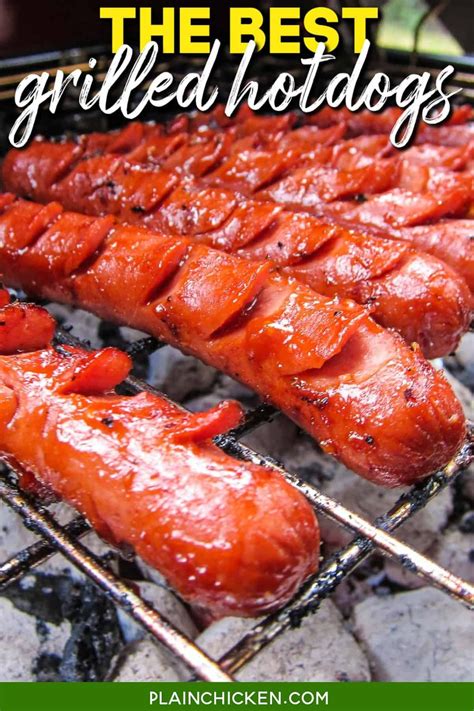 THE BEST Grilled Hot Dogs – hot dogs sliced and marinated before grilling – you will never grill ...