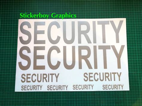 SECURITY Stickers. Set of 8 - Stickerboy Graphics. Magnets and stickers