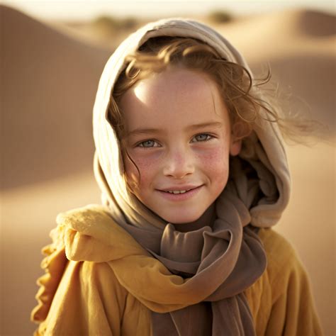 Free image: Portrait of smiling boy in sahara desert, travel vacation - Premium Free AI ...