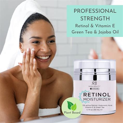 Retinol Moisturizer Cream for Face and Eye area - with Hyaluronic Acid, Vitamin E and Green Tea ...