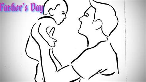 Fathers Day drawing||Easy Father's Day Drawing||Father and son easy drawingBest Arts Channel ...