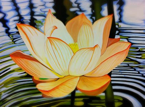 Lotus Blossom Oil on canvas painting. By: Sandy Chapin | Typography art ...