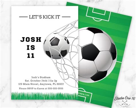 Soccer Birthday Invitation Soccer Invitation Soccer Party | Etsy