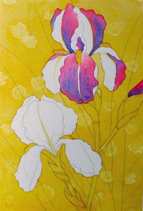 Drawing and painting purple irises can be a challenge! It is also a great opportunity t ...