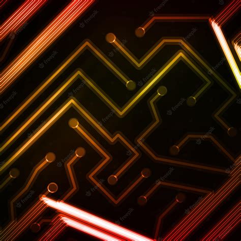 Premium Vector | Neon circuit board, abstract technology illustration.