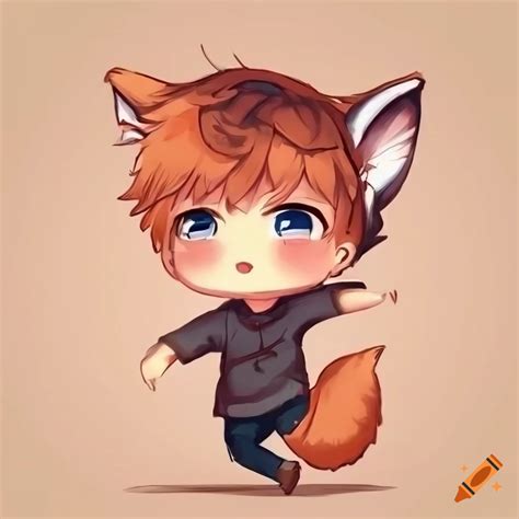 Cute chibi boy with fox ears