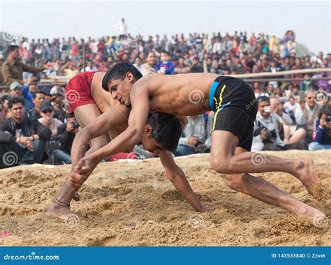 Indian Wrestlers Doing Their Practice during Camel Festival in Rajasthan Editorial Image - Image ...