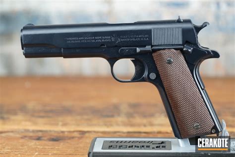 Colt 1911 Pistol Cerakoted using SOCOM Blue | Cerakote