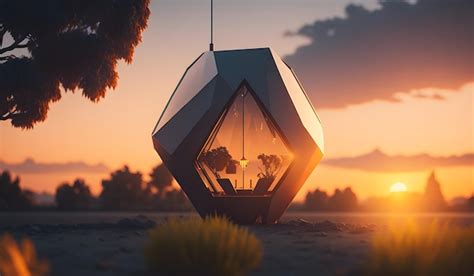 Premium AI Image | Modern futuristic mini house landscape Generative AI
