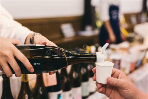 Sake tasting in Japan stock image. Image of drinking - 143306329