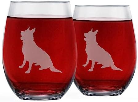 Dachshund Stemless Wine Glasses (Set of 2) | Unique Gift for Dog Lovers | Hand Etched with Breed ...