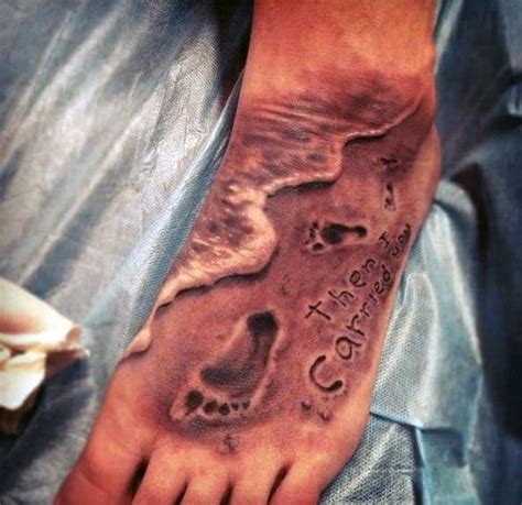 Footprints In The Sand Tattoo On Ankle