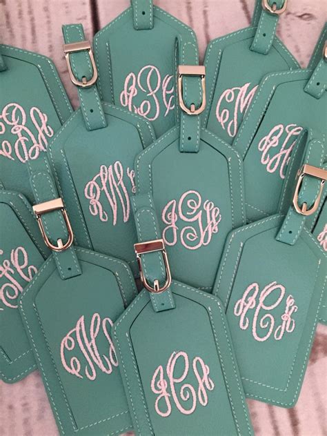 Monogrammed luggage tag leather luggage tag personalized | Etsy