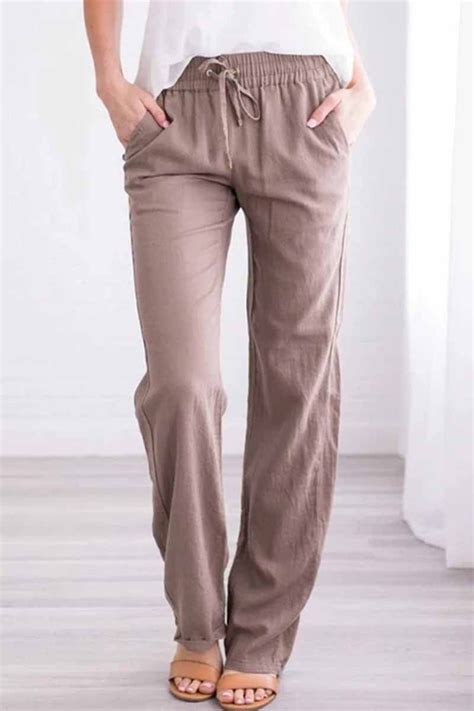 Pockets Drawstring Solid Loose Casual Fall Pants in 2021 | Casual ...