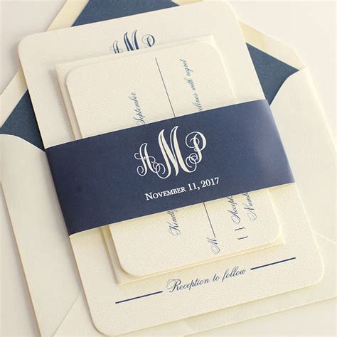 Blush Paperie: Elegant Monogram Wedding Invitation