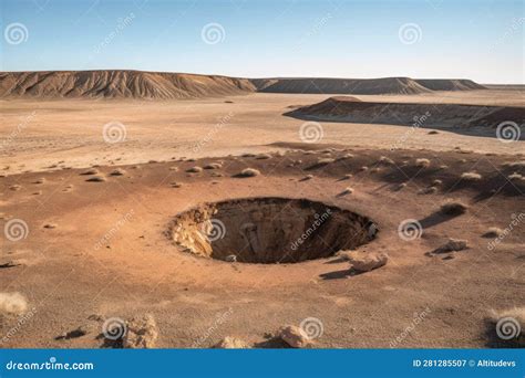 Eroded Meteor Impact Crater Over Time Stock Image - Image of science ...