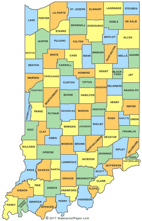 Indiana County Map - IN Counties - Map of Indiana