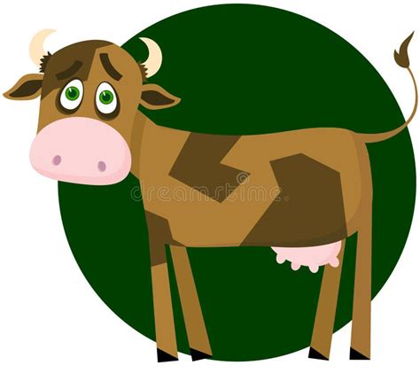 Amusing, sad cow stock vector. Illustration of milk, zoology - 15545378