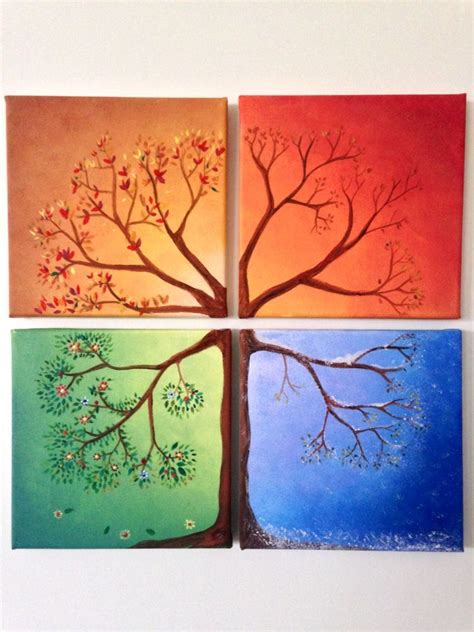 Four season tree canvas painting #painting seasons tree | Arte dell ...