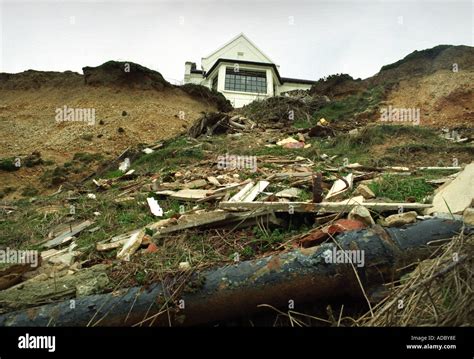 COASTAL EROSION ON THE SOUTH COAST OF ENGLAND UK Stock Photo - Alamy