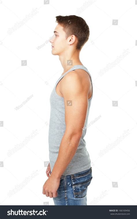 Side View Portrait Young Man Isolated Stock Photo 166169456 - Shutterstock