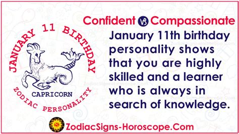 January 11 Zodiac (Capricorn) Horoscope Birthday Personality and Lucky Things