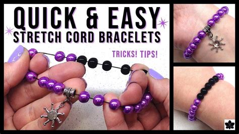 QUICK and EASY Beaded Stretch Cord Bracelets - One Strand LOTS OF TIP... | Stretch beaded ...