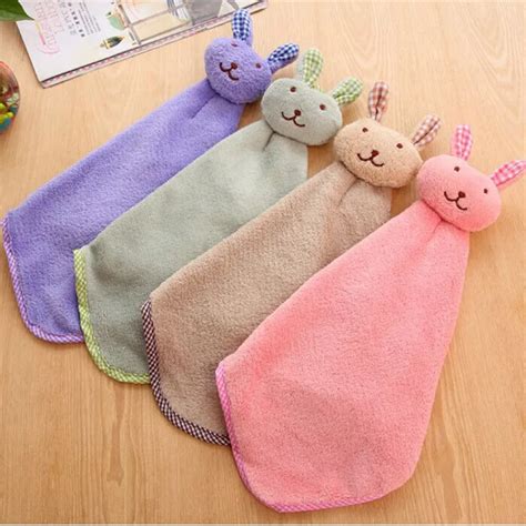 Lovely Baby Hand Towel Cartoon Animal Rabbit Plush Kitchen Soft Hanging Bath Wipe Towel -in Bath ...